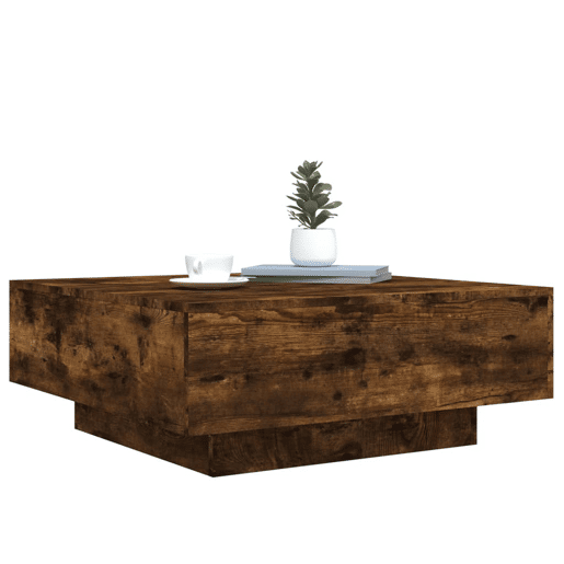 Mesa de Centro, Mesa baixa, com luzes LED 80x80x31 cm carvalho fumado
