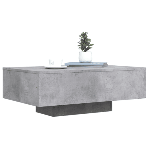 Mesa de Centro, Mesa baixa, com luzes LED 85x55x31 cm cinzento cimento Mesa de Centro, Mesa baixa, com luzes LED 85x55x31 cm cinzento cimento