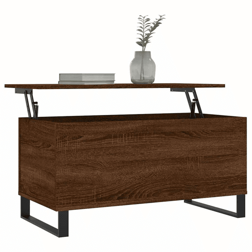Mesa de Centro, Mesa baixa, 90x44,5x45 cm derivados madeira carvalho castanho