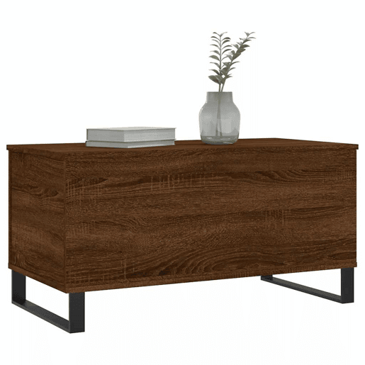 Mesa de Centro, Mesa baixa, 90x44,5x45 cm derivados madeira carvalho castanho