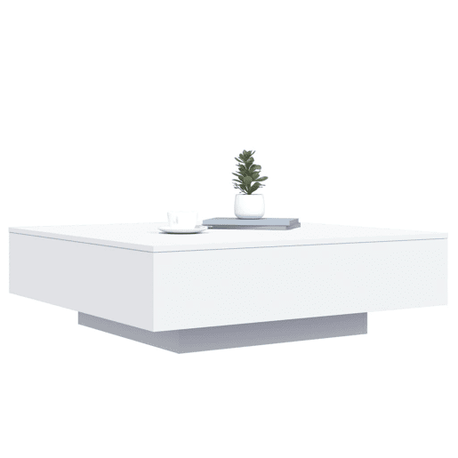 Mesa de Centro, Mesa baixa, com luzes LED 100x100x31 cm branco