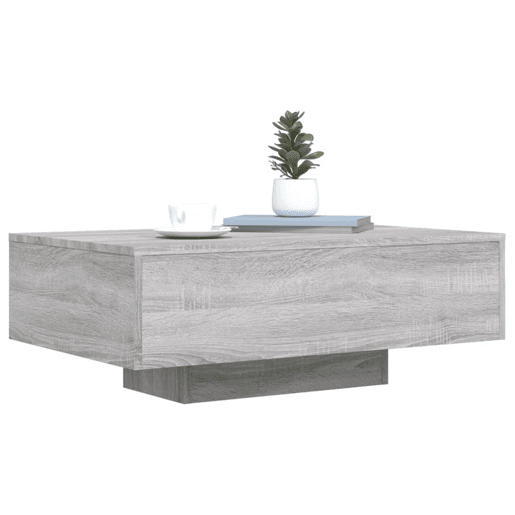 Mesa de Centro, Mesa baixa, com luzes LED 85x55x31 cm cinzento sonoma Mesa de Centro, Mesa baixa, com luzes LED 85x55x31 cm cinzento sonoma