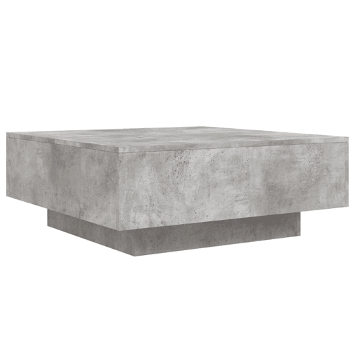 Mesa de Centro, Mesa baixa, com luzes LED 80x80x31 cm cinzento cimento