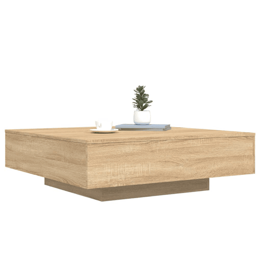 Mesa de Centro, Mesa baixa, com luzes LED 100x100x31 cm carvalho sonoma