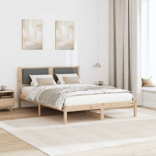 Estrutura da Cama de casal simple com cabeceira Cinza Escuro 150 x 200 cm