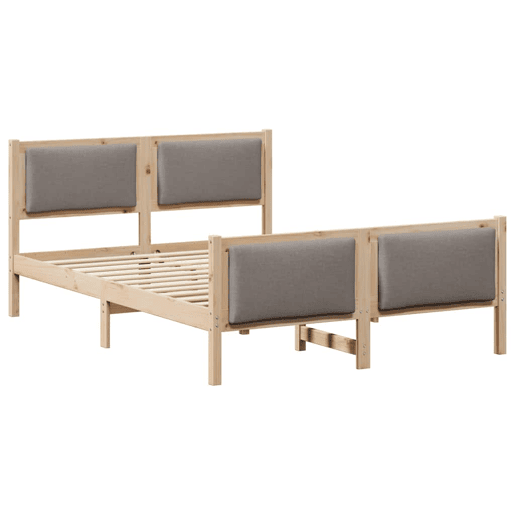 Estrutura De Cama Dupla - Cinzento-acastanhado 160 x 200 cm tecido