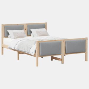 Estrutura da Cama de casal simple Cinzento-claro 160 x 200 cm tecido