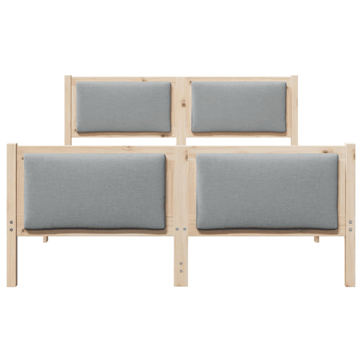 Estrutura da Cama de casal simple Cinzento-claro 160 x 200 cm tecido