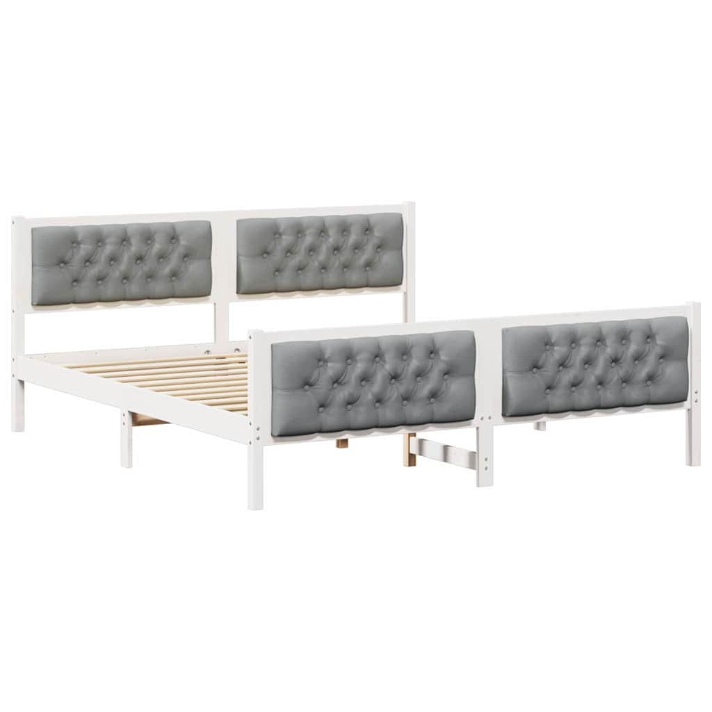 Estructura de cama matrimonial 165x210 Blanco/ Gris Claro