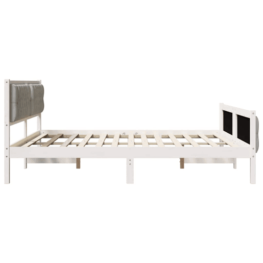 Estrutura da Cama de casal simple com cabeceira Cinzento-claro 160 x 200 cm