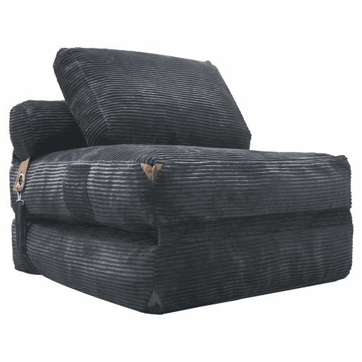 Sofá Individual Moderno - Com Armazenamento Integrado e Detalhes Elegantes com Borlas - Cinza