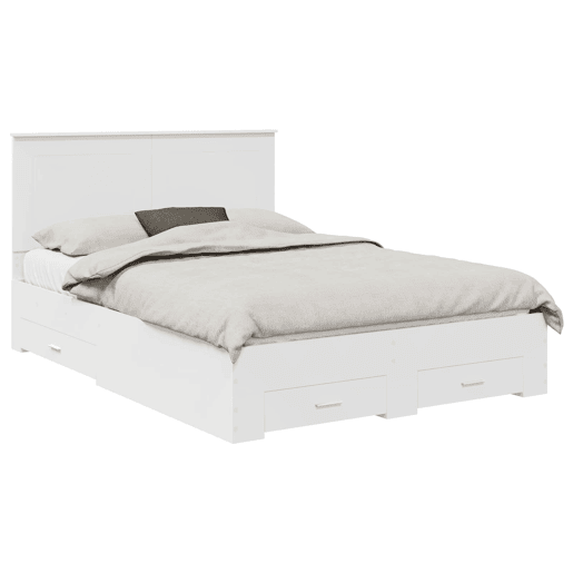 Estrutura De Cama De Casal Moderno - Branco 140 x 200 cm Madeira processada