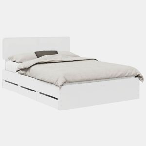 Estrutura De Cama De Casal Moderno - Branco 160 x 200 cm Madeira engenheirada