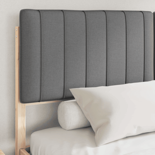 Estrutura de Cama de casal moderno com Cabeceira Estofada Cinza Escuro