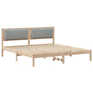 Estrutura da Cama de casal simple com cabeceira Cinzento-claro 200 x 200 cm