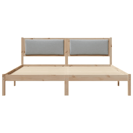 Estrutura da Cama de casal simple com cabeceira Cinzento-claro 200 x 200 cm