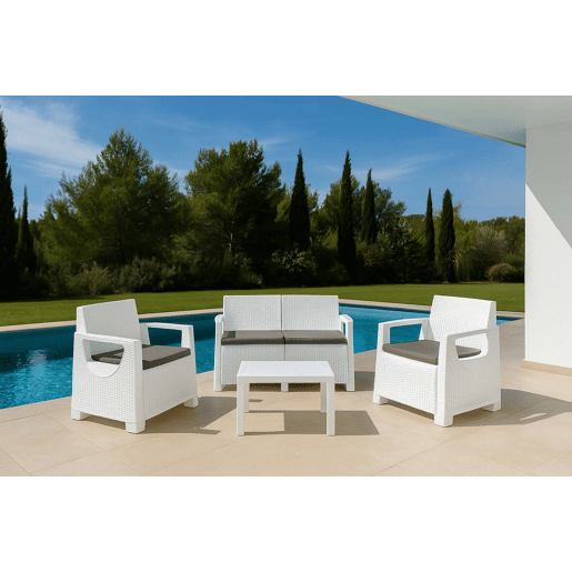Sofá de jardim 4 lugares em plástico
