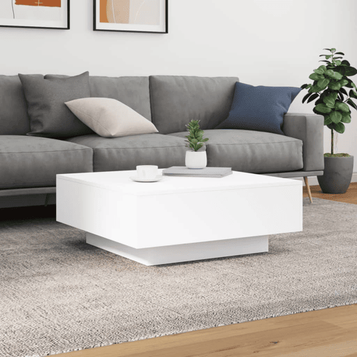 Mesa de Centro, Mesa baixa, com luzes LED 80x80x31cm branco Mesa de Centro, Mesa baixa, com luzes LED 80x80x31cm branco