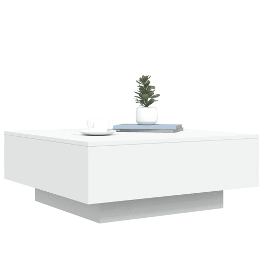 Mesa de Centro, Mesa baixa, com luzes LED 80x80x31cm branco Mesa de Centro, Mesa baixa, com luzes LED 80x80x31cm branco