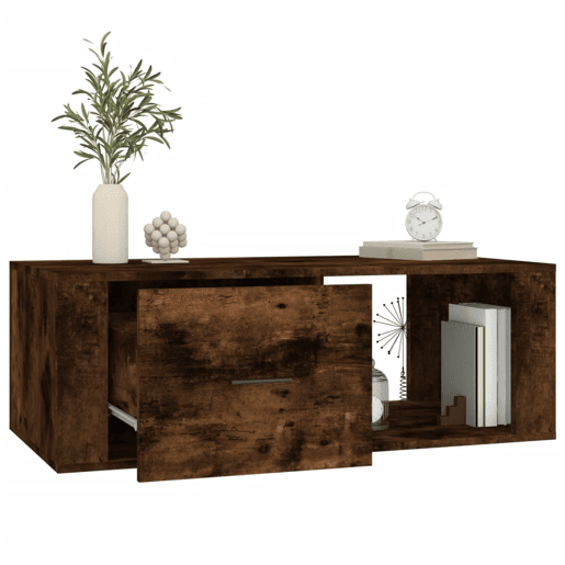 Mesa de Centro, Mesa baixa, 100x50,5x35 cm derivados madeira carvalho fumado