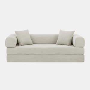 Sofá Tatami de 3 lugares - Sofá-cama, ideal para a sala de estar e o quarto - Cor bege