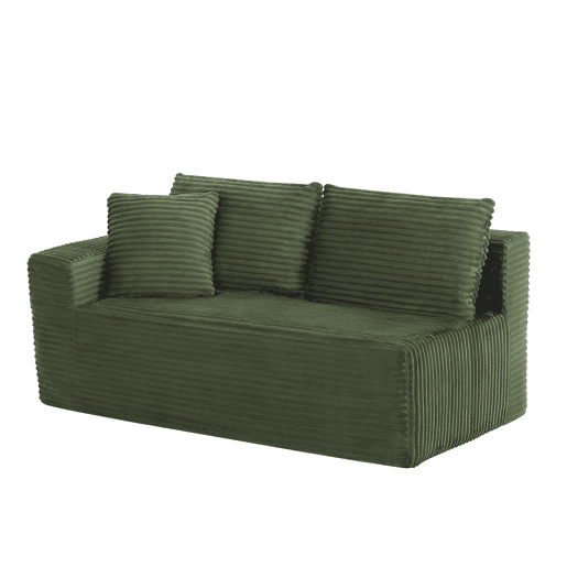 Sofá modular de 4 lugares - Sofá em L com chaise longue grande e espuma viscoelástica - Verde Sofá modular de 4 lugares - Sofá em L com chaise longue grande e espuma viscoelástica - Verde