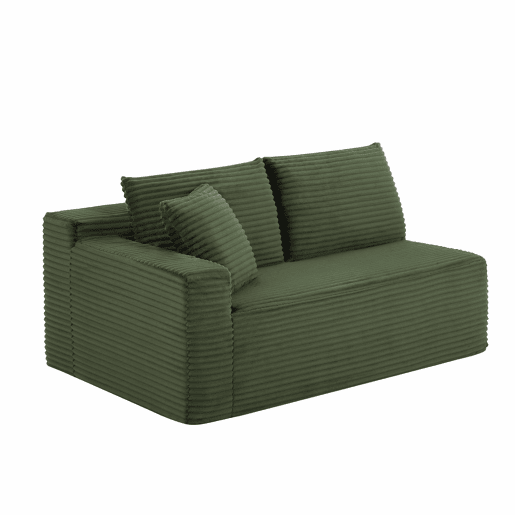 Sofá modular de 4 lugares - Sofá em L com chaise longue grande e espuma viscoelástica - Verde Sofá modular de 4 lugares - Sofá em L com chaise longue grande e espuma viscoelástica - Verde