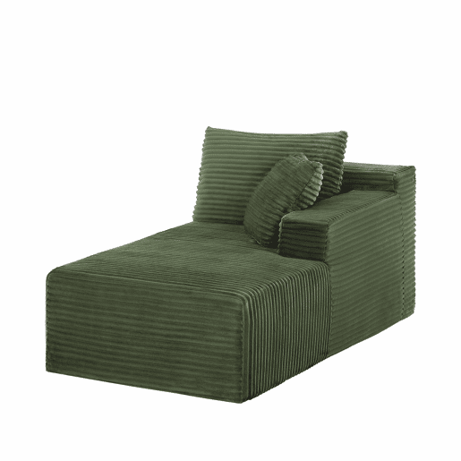 Sofá modular de 4 lugares - Sofá em L com chaise longue grande e espuma viscoelástica - Verde Sofá modular de 4 lugares - Sofá em L com chaise longue grande e espuma viscoelástica - Verde