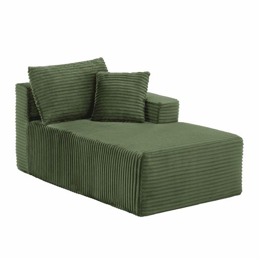 Sofá modular de 4 lugares - Sofá em L com chaise longue grande e espuma viscoelástica - Verde Sofá modular de 4 lugares - Sofá em L com chaise longue grande e espuma viscoelástica - Verde