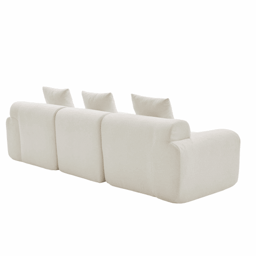 Sofá modular de 3 lugares 268×102×78 cm - Espuma viscoelástica, formato em L, sem montagem - Bege