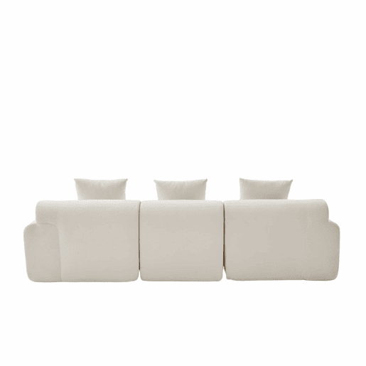 Sofá modular de 3 lugares 268×102×78 cm - Espuma viscoelástica, formato em L, sem montagem - Bege