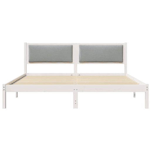 Estrutura da Cama de casal simple com cabeceira Cinzento-claro 200 x 200 cm