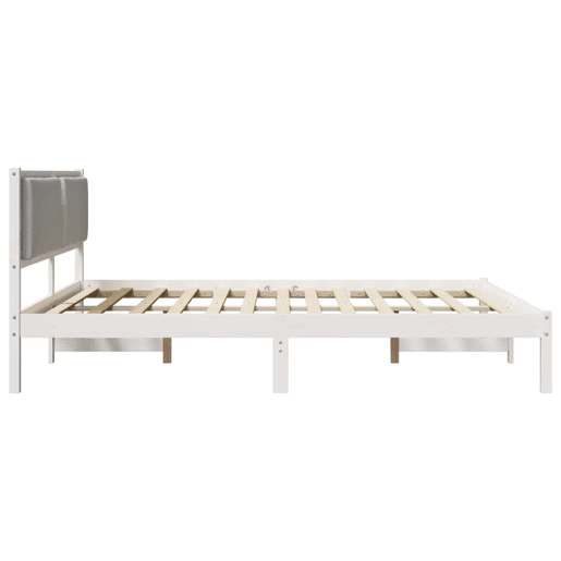 Estrutura da Cama de casal simple com cabeceira Cinzento-claro 200 x 200 cm