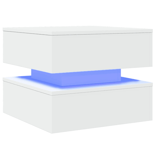 Mesa de Centro, Mesa baixa, com luzes LED 50x50x40 cm branco