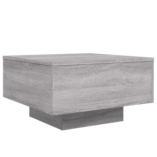 Mesa de Centro, Mesa baixa, com luzes LED 55x55x31 cm cinzento sonoma
