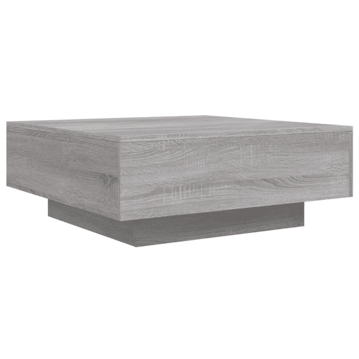 Mesa de Centro, Mesa baixa, com luzes LED 80x80x31 cm cinzento sonoma
