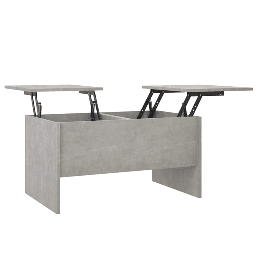 Mesa de Centro, Mesa baixa, 80x50x42,5 cm madeira processada cinza cimento