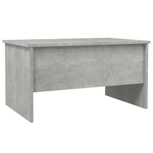 Mesa de Centro, Mesa baixa, 80x50x42,5 cm madeira processada cinza cimento