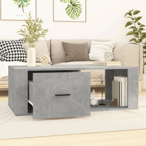 Mesa de Centro, Mesa baixa, 100x50,5x35 cm derivados madeira cinza cimento