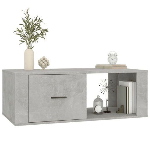 Mesa de Centro, Mesa baixa, 100x50,5x35 cm derivados madeira cinza cimento