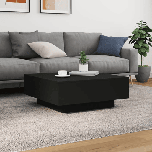 Mesa de Centro, Mesa baixa, com luzes LED 80x80x31 cm preto