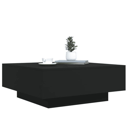 Mesa de Centro, Mesa baixa, com luzes LED 80x80x31 cm preto