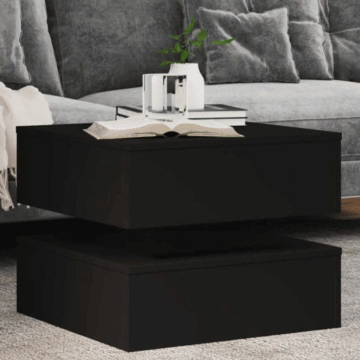 Mesa de Centro, Mesa baixa, com luzes LED 50x50x40 cm preto