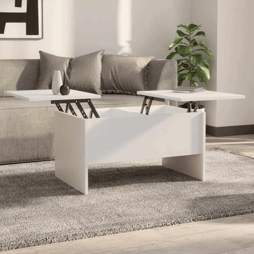 Mesa de Centro, Mesa baixa, 80x50x42,5 cm madeira processada branco Mesa de Centro, Mesa baixa, 80x50x42,5 cm madeira processada branco