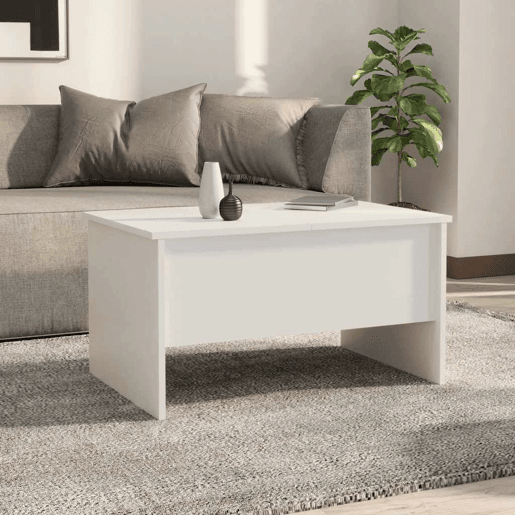 Mesa de Centro, Mesa baixa, 80x50x42,5 cm madeira processada branco Mesa de Centro, Mesa baixa, 80x50x42,5 cm madeira processada branco