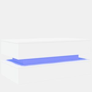 Mesa de Centro, Mesa baixa, com luzes LED 90x50x40 cm branco