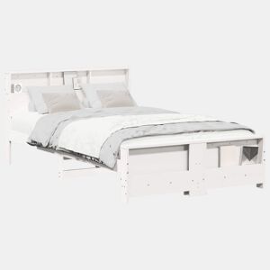 Estrutura De Cama De Casal Simple - Branco 135 x 190 cm Madeira processada