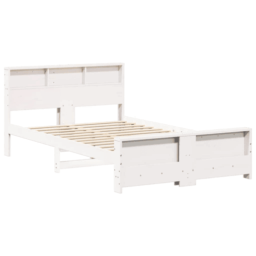 Estrutura De Cama De Casal Simple - Branco 135 x 190 cm Madeira processada