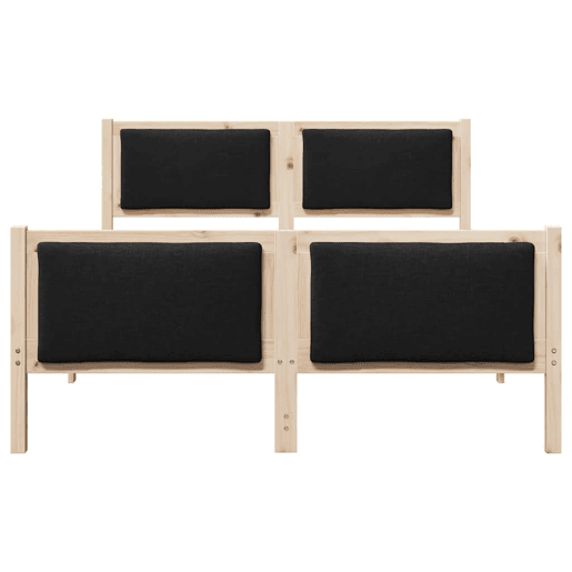 Estrutura de cama de casal com cabeceira - Preto 160 x 200 cm tecido