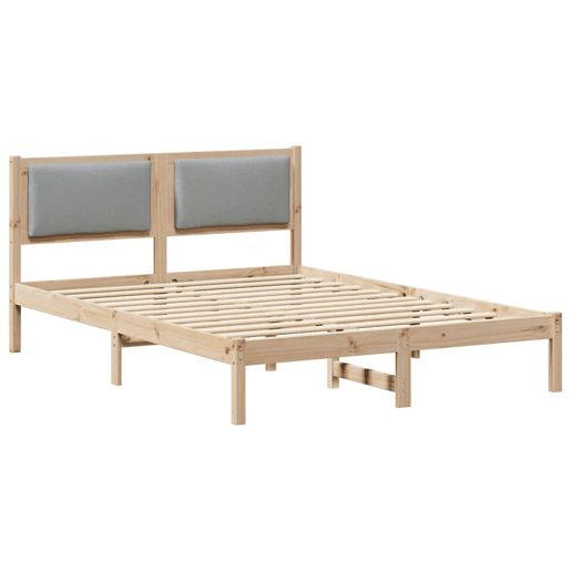 Estrutura da Cama de casal simple com cabeceira Cinzento-claro 160 x 200 cm